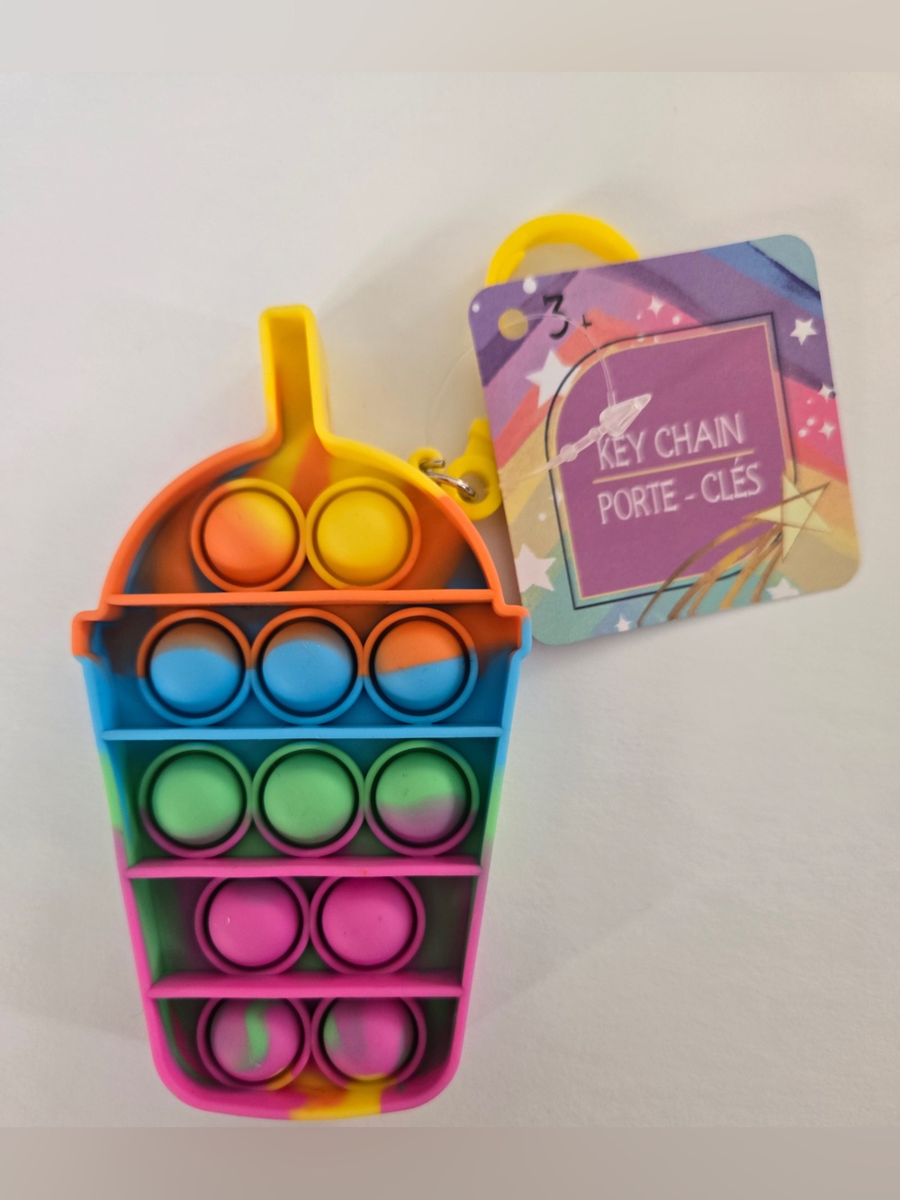 Rainbow Slurpee Cup Pop-It Keychain – Fidget Sensory Toy